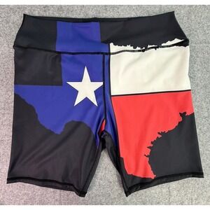 Texas Flag Print Biker Shorts Women's Size L Athletic Workout Yoga
